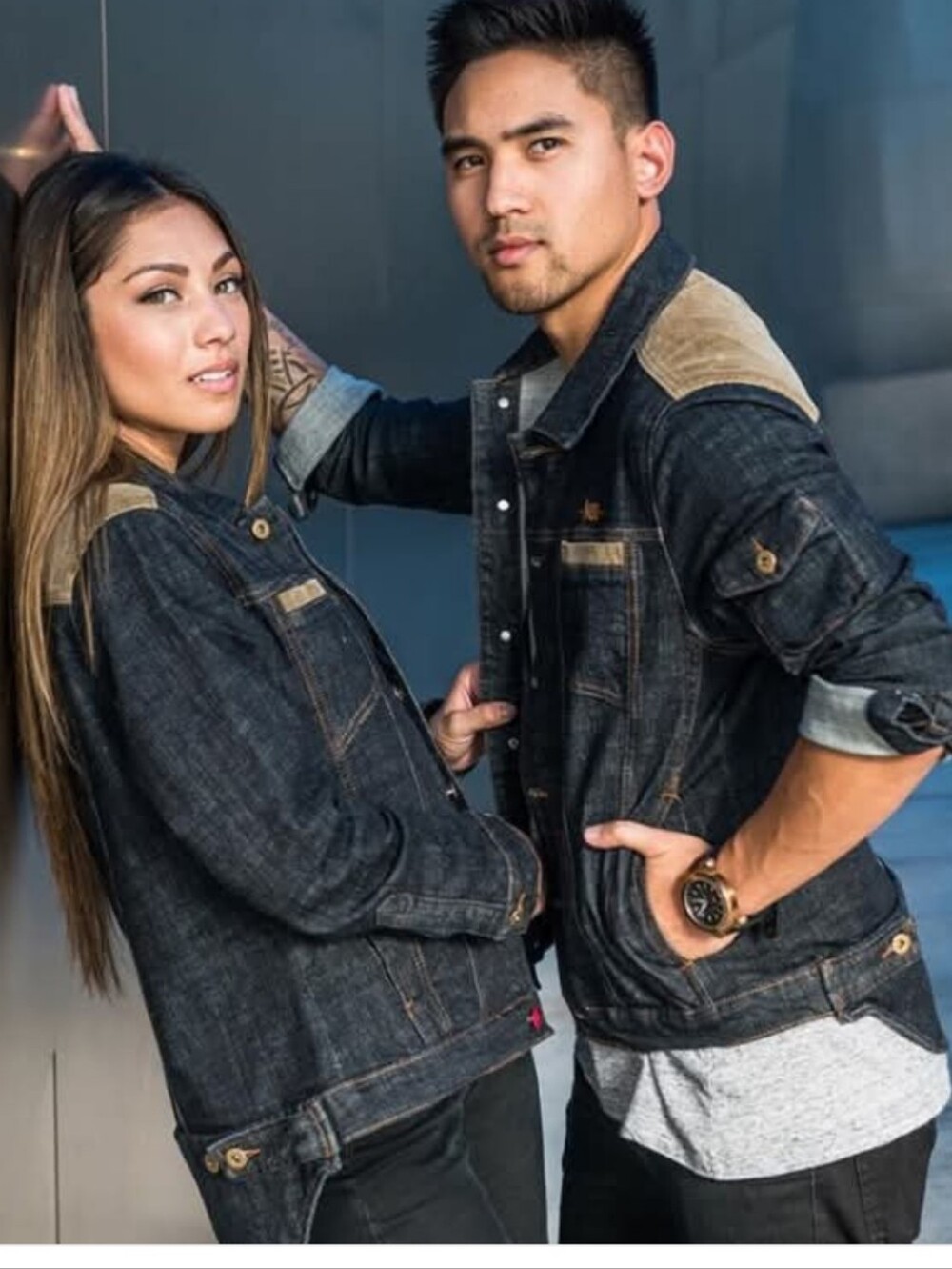 Kinjaz Blue/Khaki Denim Jacket Sz Sm